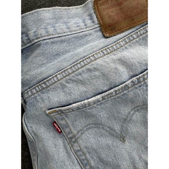 Levis 501 Premium Big E Jeans Sz 36x30 (Tag 34x30) Mens Denim Blue Button Fly - Picture 1 of 16